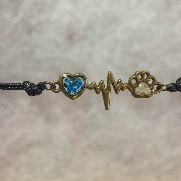 Pet Memorial Bracelet - Handmade Pet Paw & Heart Memorial Bracelet