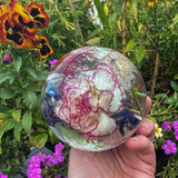 Carnation Garden Sphere - Whimsical Floral Handmade Resin Home Decor