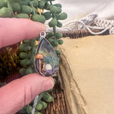 Enchanted Northern Lights Forest Teardrop Pendant  - Handmade Jewelry
