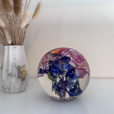 Carnation Garden Sphere - Whimsical Floral Handmade Resin Home Decor