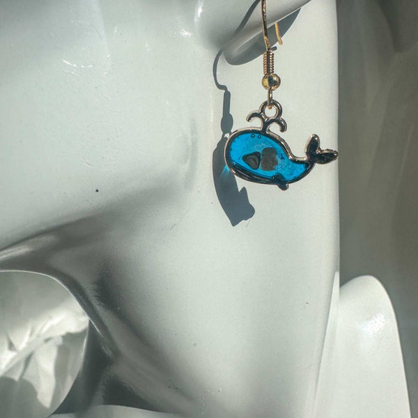 Whale Song Sparkle: Handmade Resin & Mother of Pearl Ocean Earrings