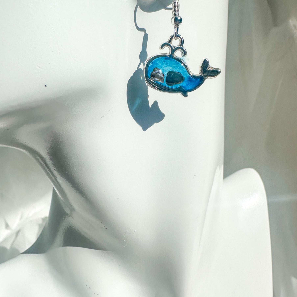 Whale Song Sparkle: Handmade Resin & Mother of Pearl Ocean Earrings