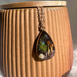 Enchanted Northern Lights Forest Teardrop Pendant  - Handmade Jewelry