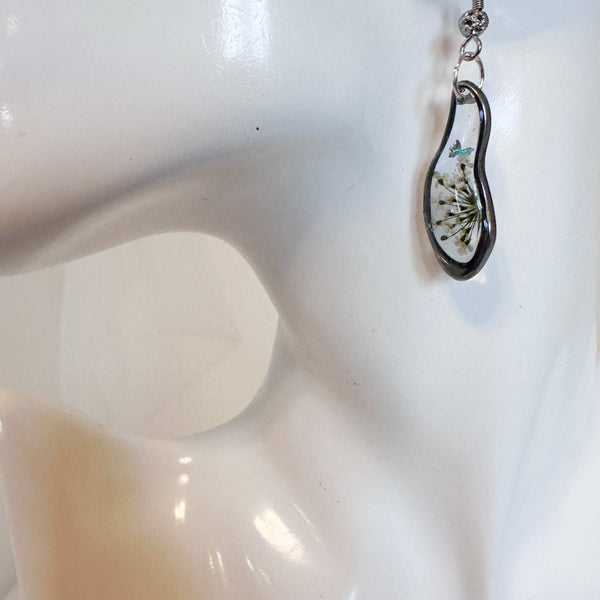 Butterfly Whispers - Handmade Pressed Flower Queen Anne Lace Earrings