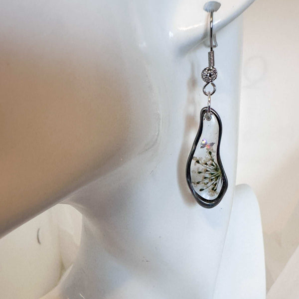 Butterfly Whispers - Handmade Pressed Flower Queen Anne Lace Earrings
