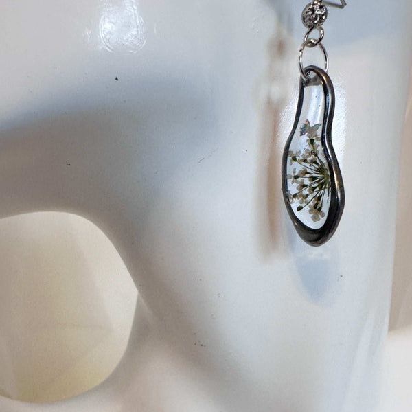 Butterfly Whispers - Handmade Pressed Flower Queen Anne Lace Earrings