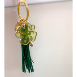 Lucky Clover Spark - Real Four Leaf Clover Handmade Resin Bag Charm