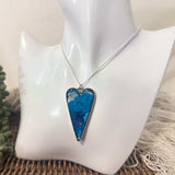 Blue Heart Bloom - Everlasting Handmade Resin Blue Garden Pendant