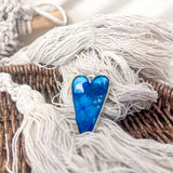 Blue Heart Bloom - Everlasting Handmade Resin Blue Garden Pendant