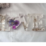 Enchanted Garden Resin Love Décor - Handmade Pressed Daisy Flowers