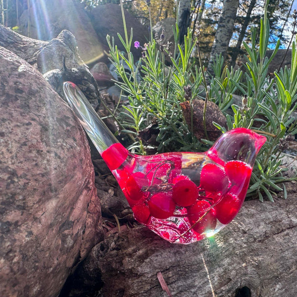 Berry Red Cardinal - Handmade Red Berry Resin Bird Home Decor