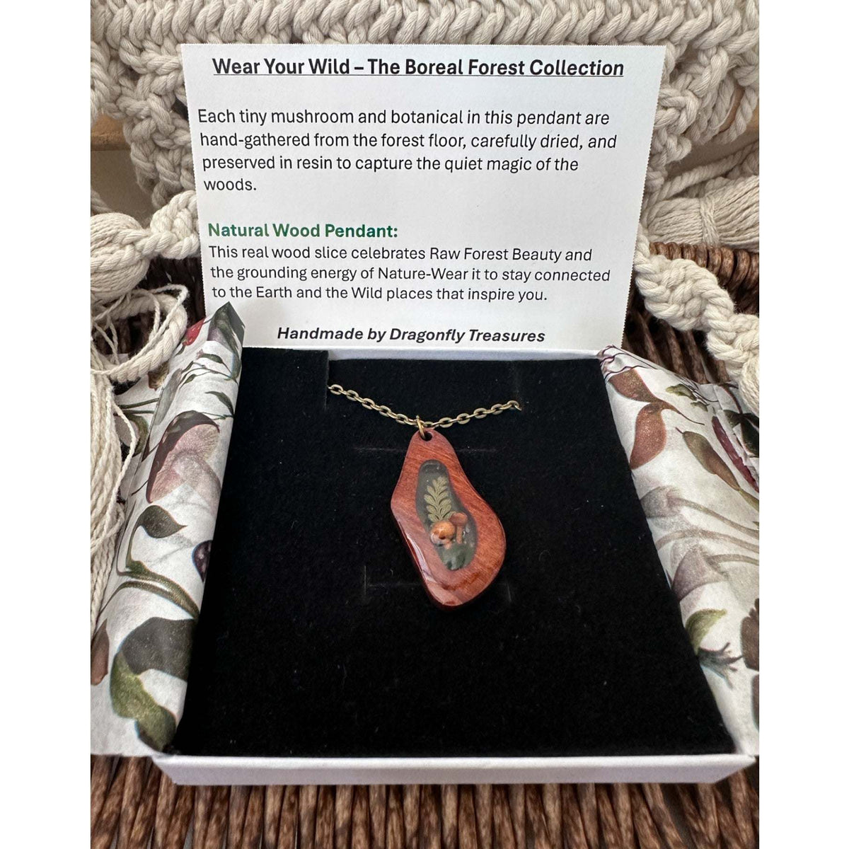 Boreal Forest Keepsake Pendant - Wear Your Wild with Real Botanicals