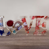 LOVE Word Home Ocean Inspired Decor - Handmade with Abalone Shells