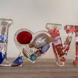LOVE Word Home Ocean Inspired Decor - Handmade with Abalone Shells
