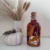 Autumn Glow - Handmade Fall Foliage Resin Art Bottle with LED Light