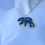 Northern Lights Bear Pendant –  Handmade Resin Aurora Borealis Pendant