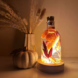 Autumn Glow - Handmade Fall Foliage Resin Art Bottle with LED Light