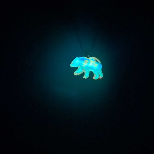 Northern Lights Bear Pendant –  Handmade Resin Aurora Borealis Pendant