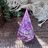 Enchanting Purple Carnation Resin Ring Holder - Handmade Floral Decor