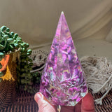 Enchanting Purple Carnation Resin Ring Holder - Handmade Floral Decor