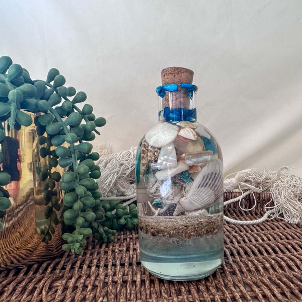 Beach in a Bottle - Handmade Resin Beach Decor with Seashells & Sand