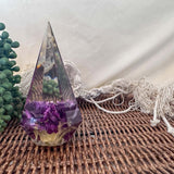 Enchanting Purple Carnation Resin Ring Holder - Handmade Floral Decor