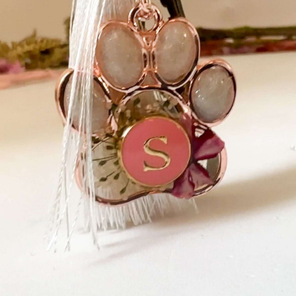 Memorial Pet Keepsake Keychain - Dog & Cat Custom Handmade Resin Paw