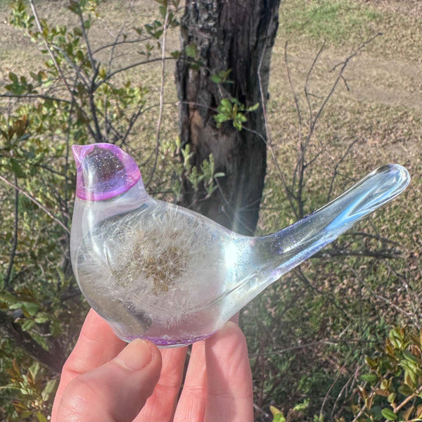 Wish Birds - Whispering Wish Dandelion Puff Handmade Resin Birds