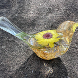 Sunflower Sunny Songibrd - Handmade Pressed Flower Resin Bird Decor