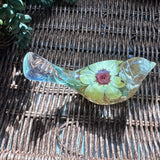 Sunflower Sunny Songibrd - Handmade Pressed Flower Resin Bird Decor