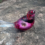 Rose Crimson Cardinal Pair – Resin Birds with Red Roses & Glitter