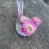 Strawflower Enchanted Bloom Fluorite Gemstone Handmade Resin Bird