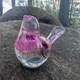 Enchanted Strawflower Handmade Resin Bird with Fluorite Gemstones