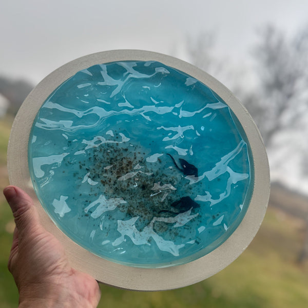 Ocean Tidepool Portal - Handmade Ocean Inspired Resin Wall Art