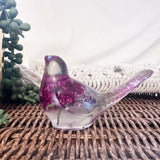 Enchanted Strawflower Handmade Resin Bird with Fluorite Gemstones
