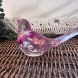 Enchanted Strawflower Handmade Resin Bird with Fluorite Gemstones