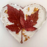 Canadian Maple Leaf Heart Coasters – Resin Decor with Gold Leaf Accent