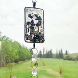 Silver Fairy Forest Suncatcher Handmade with Real Botanicals & Crystals
