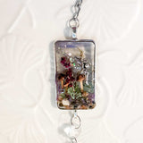 Silver Fairy Forest Suncatcher Handmade with Real Botanicals & Crystals