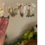 Wildwood Love Handmade Word Decor with real Forest Mushrooms and Ferns