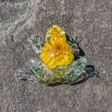 Frogs in Bloom - Handmade Dried Floral Whimsical Resin Frog Decor