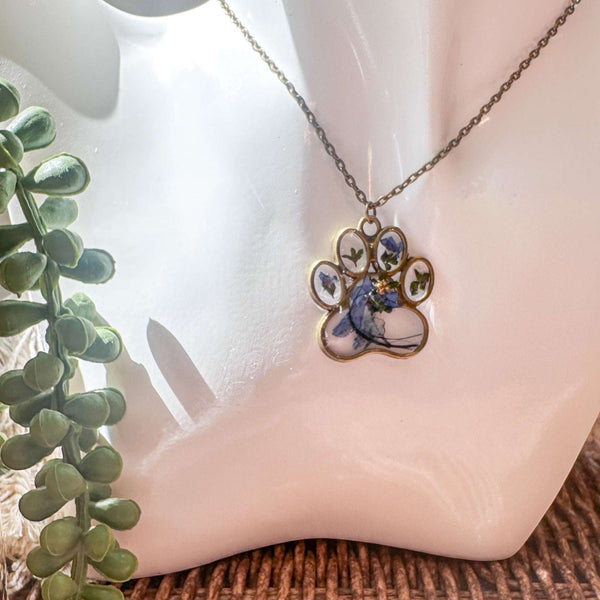 Memorial Pet Keepsake Pendant - Dog & Cat Custom Handmade Resin Paw