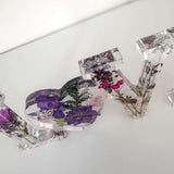 Pressed Flower Resin Decor Violet LOVE 