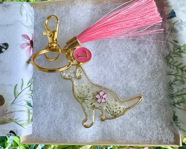 Memorial Pet Keepsake  - Handmade Custom Dog Resin Keychain