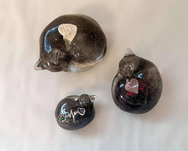 Memorial Pet Keepsake  - Handmade Custom Resting Cat Resin Figurine