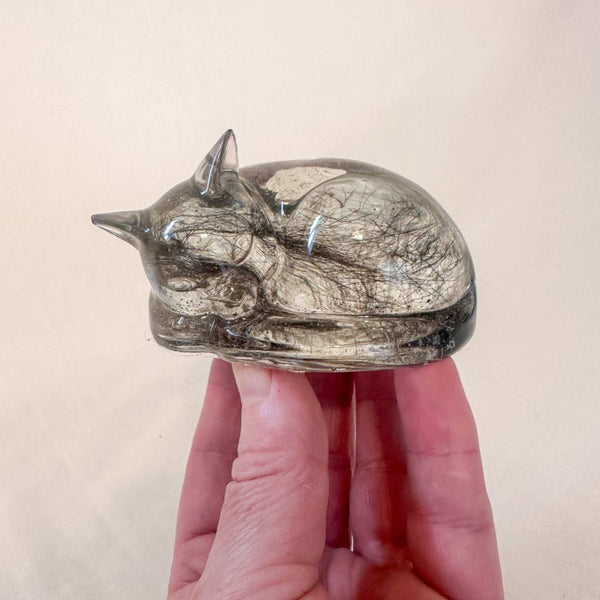 Memorial Pet Keepsake  - Handmade Custom Resting Cat Resin Figurine