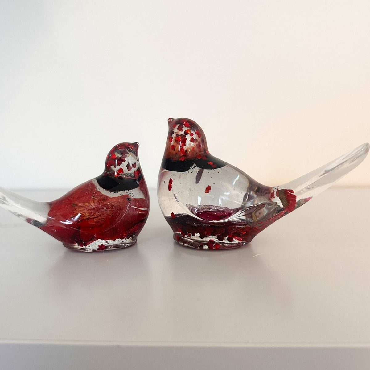 Scarlet Hearts | Resin Bird Pair | Mother's Day Gift Set