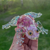 Frogs in Bloom - Handmade Dried Floral Whimsical Resin Frog Decor