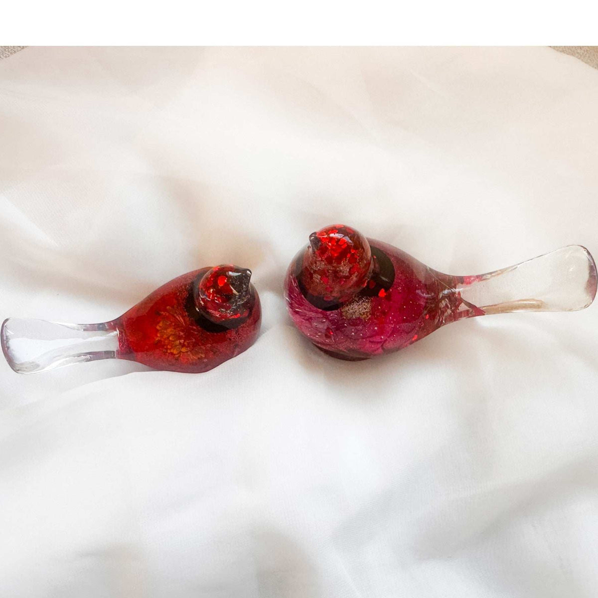 Scarlet Hearts | Resin Bird Pair | Mother's Day Gift Set