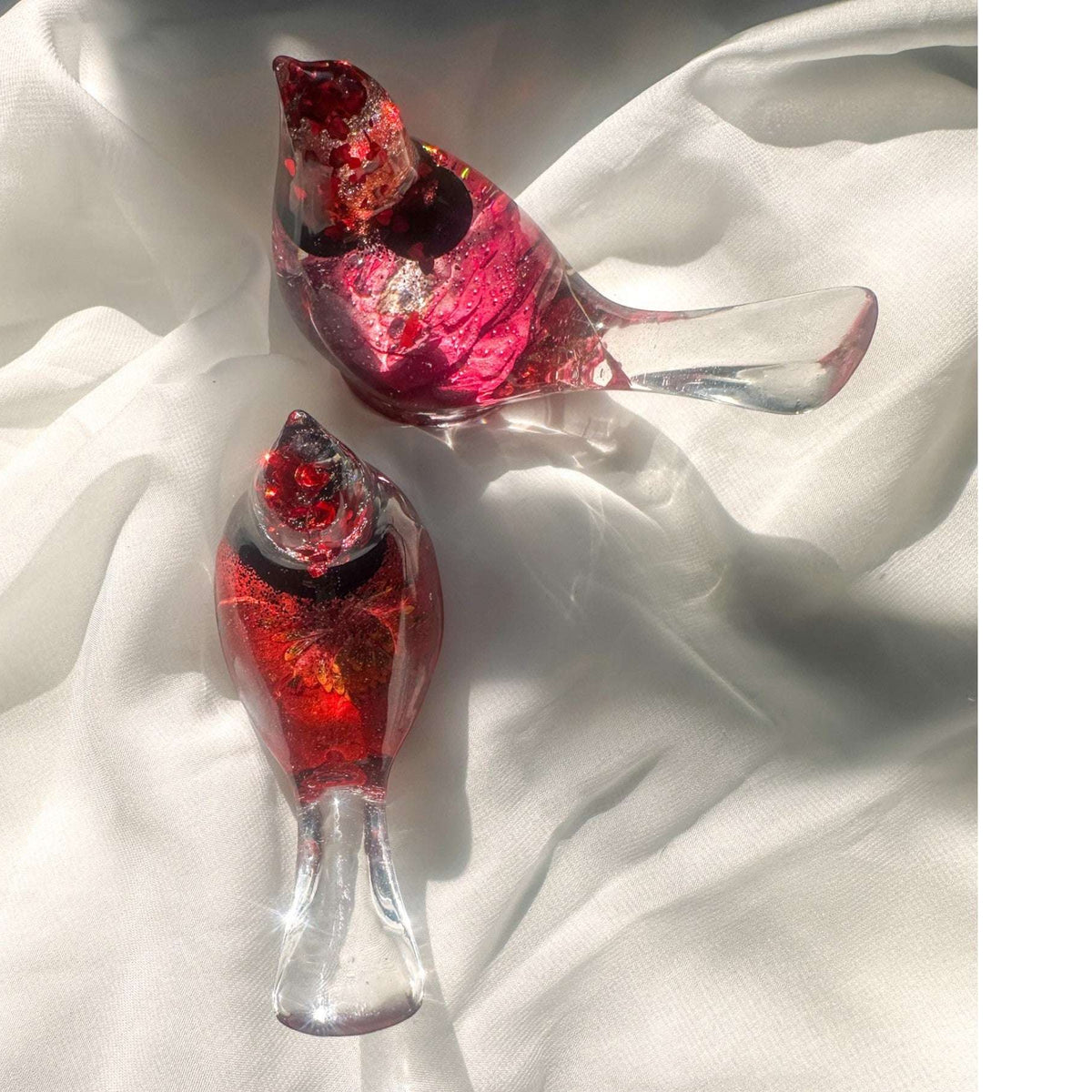 Scarlet Hearts | Resin Bird Pair | Mother's Day Gift Set